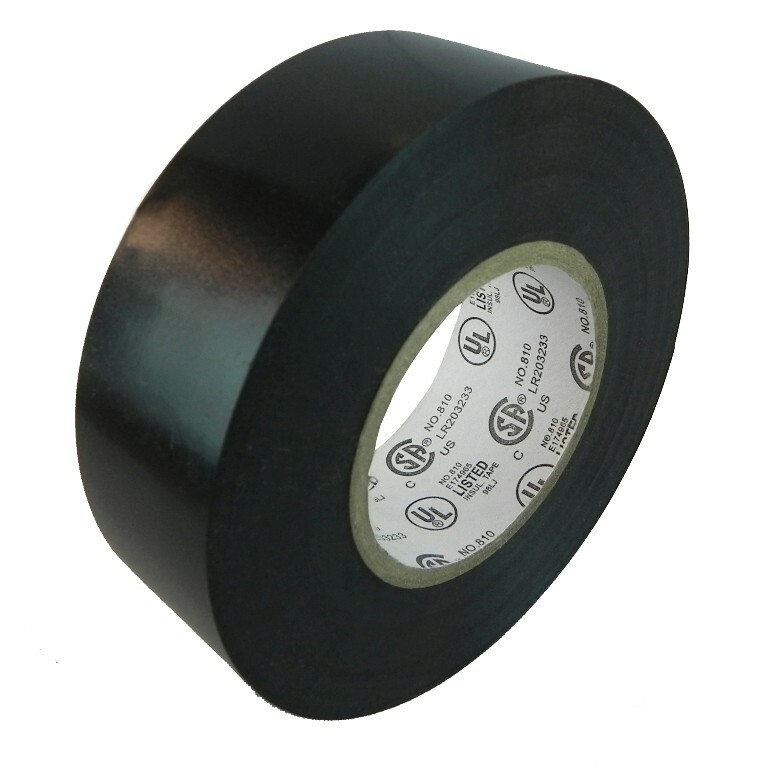 VINYL PVC ELECTRICAL TAPES FLAME RETARDANT 1/2″ X 66′, 2 ROLLS BLACK