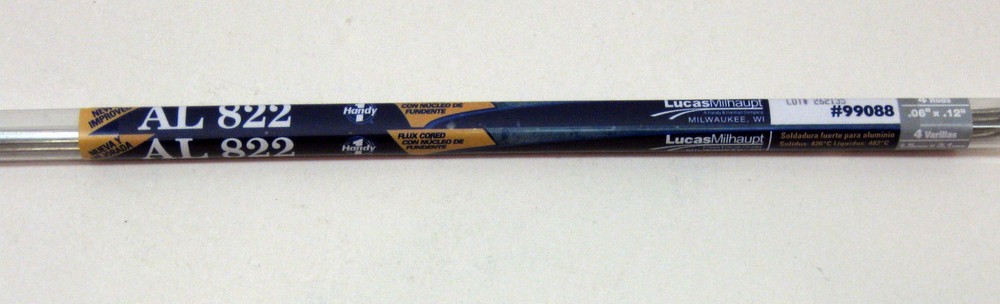 99088 Lucas Milhaupt Al 822 Flux Cored 4 Aluminum Solder Rods Brazing Alloy