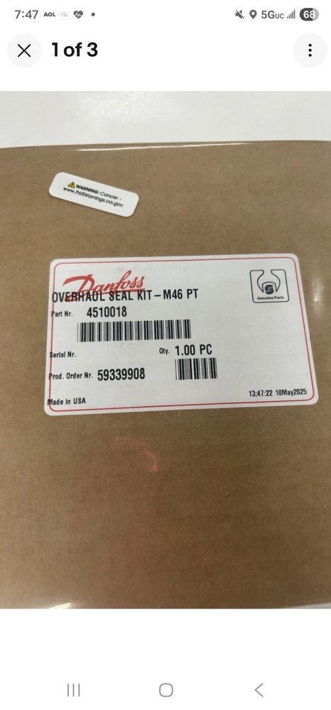 New Sauer-Danfoss 4510018 M46 TANDEM PUMP SEAL KIT