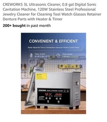 CREWORKS 3L Ultrasonic Cleaner with Timer Heating Machine Sonic Cleaner