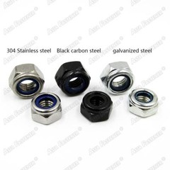 Locknut Hex nut Hexagon Locknuts with Nylon Insert Stainless Steel Black M2-M12