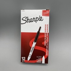 Sharpie Retractable Permanent Markers, Ultra Fine Point, Black, 12 Count New