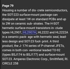 Lot of 2 Amperex HL2907A 2N2907A Ceramic Hi-Rel Surface Mount H-SOT (LCC-3)