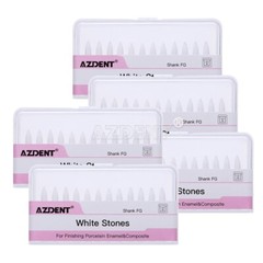 10X AZDENT Dental White Stone Polishing Flame FG Burs Abrasion Aluminum Oxide US