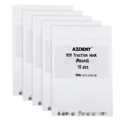10pcs AZDENT Orthodontic Lingual Buttons Round Base Bondable MIM Traction Hooks