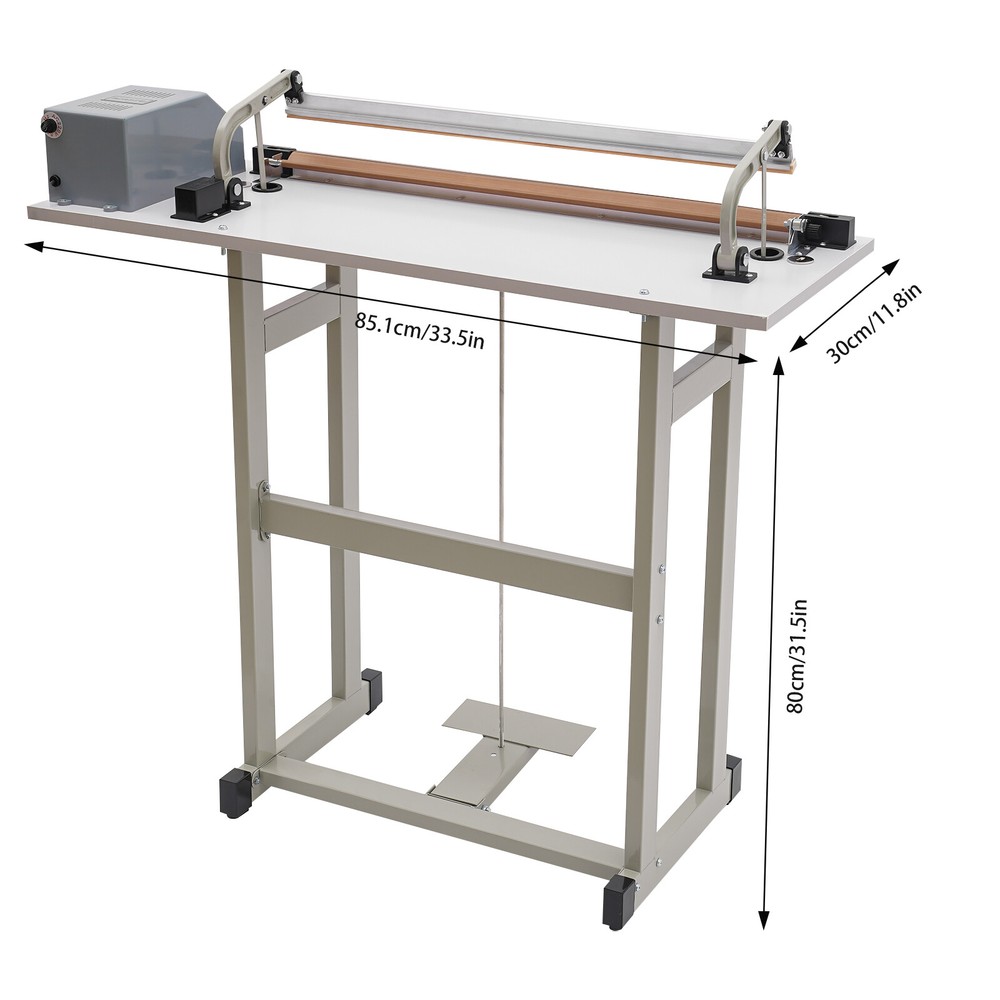22.83″ Foot Pedal Impulse Sealer heat sealing machine,Plastic Bag sealer AC110V