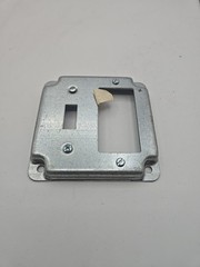 Hubbell Raco 814C 4 in. Square Cover, Exposed Work, 1 GFCI And 1 Toggle Switch