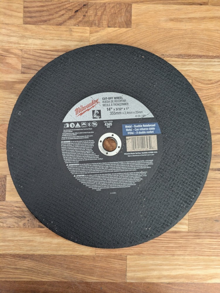 Pack Of 5 Milwaukee 49-94-1405 Cut-off Wheel 14in X 3/32in X 1in