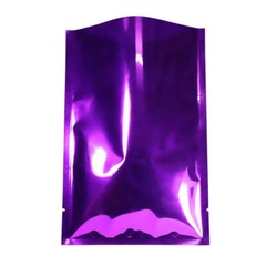 100x Gloss Violet Purple Metallic Foil Mylar Open Fill Bags 7x10cm 2.75x4in
