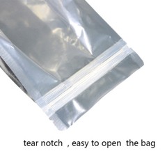 Variety Sizes Clear Front Silver Back Mylar Gusset Side Stand up Zip Lock Bag M3