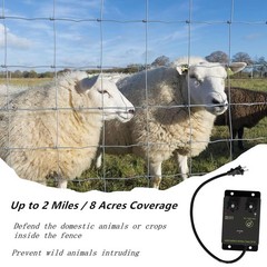 2 Mile Electric Fence Energizer for Preventing Wild Animals 8 Acres 120 Volt
