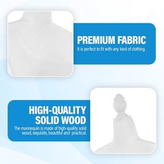 FDW Adjustable Female Dress Form Sewing Mannequin Wooden Tripod Stand White