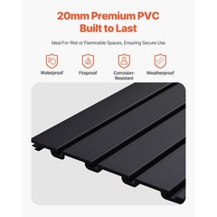 8 x 4 ft Slat Wall Paneling PVC Black Garage Slatwall with Modular Design