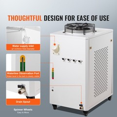VEVOR Industrial Water Chiller CW-6000 15L 65L/min Laser Chiller with Compressor