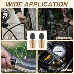2pcs 1/4″ Brass Schrader Tank Valve Set with Caps, Air Compressor Valve Fittings
