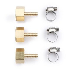 U.S. Solid 3pcs Brass Hose Fitting Pipe Adapter 1/4″ Barb To 3/8″ NPT Female