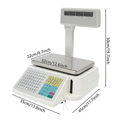 Commercial Label Printing Scale 30kg Capacity with Barcode Scanner Port