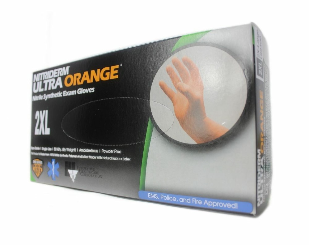 NitriDerm® Ultra Orange™ Nitrile Exam Gloves 2XL – 100ct