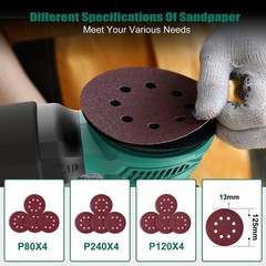 5-Inch Random Orbital Sander, HYCHIKA 13000RPM Electric Orbital Sander with 6…