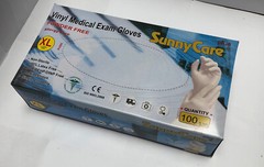 100Pcs Powder Free Vinyl Medical Exam Gloves XLarge Non Latex Non Sterile