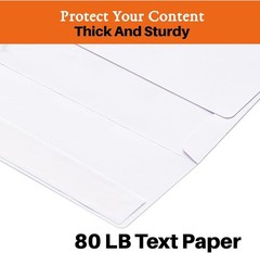 Elegant 50 Count A7 White Envelopes 5.25×7.25 for Weddings, Graduation, Photos