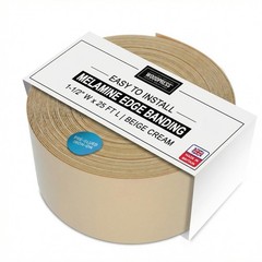 ® 1 & 1/2 inch Beige Cream Melamine Iron-On Edging – 25 ft Edge Tape – Pre-Gl…