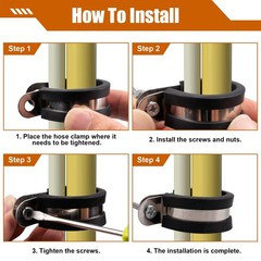 80pcs Rubber Cushion Insulated Clamp Stainless Steel Cable Clamps Assortment Kit