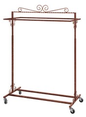 Clothing Rack Boutique Double Bar Rail Rolling Salesman Retail Bronze 48 72″ H