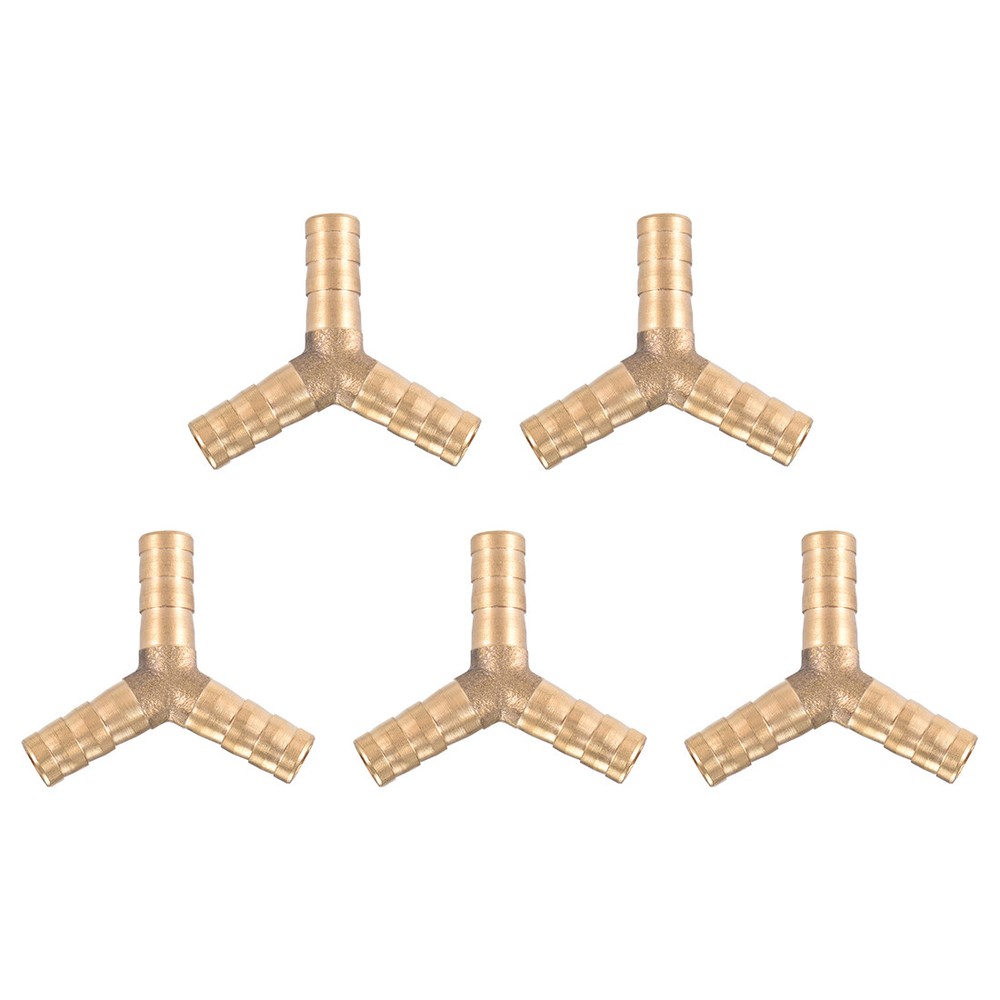 8mm or 5/16″ OD Brass Barb Splicer Fitting,Y-Shaped 3Way,Barb Hose Fitting,5pcs