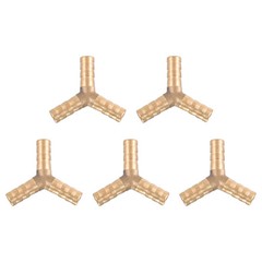 8mm or 5/16″ OD Brass Barb Splicer Fitting,Y-Shaped 3Way,Barb Hose Fitting,5pcs