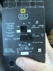 Square D EGB340420 3 Pole 20 Amp 480V Circuit Breaker