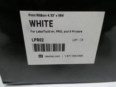Labeltac LPR02 White Print Ribbon 4.33in X 984ft