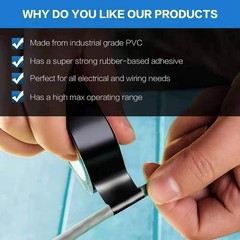 3 Electrical Tape Flame Retardant High Temperature Resistance 0.62 in X 49 Ft ea