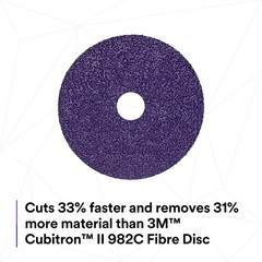 3M Cubitron II Fibre Disc 982CX Pro, 36+, TN Quick Change, 5 in, Die TN500P,…