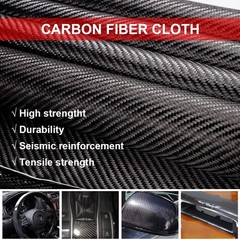 30cm x 150cm Real Carbon Fiber Fabric Cloth Roll 3k 200gsm 2×2 Twill Weave Black