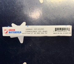 UB M5x.8 Bottoming Tap 6H D4 6008683 1012945 3FL RH HSS M5 x 0.8 ONE TAP
