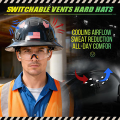 Full Brim Hard Hats Construction OSHA Approved with Clear Visor – Cascos De Cons