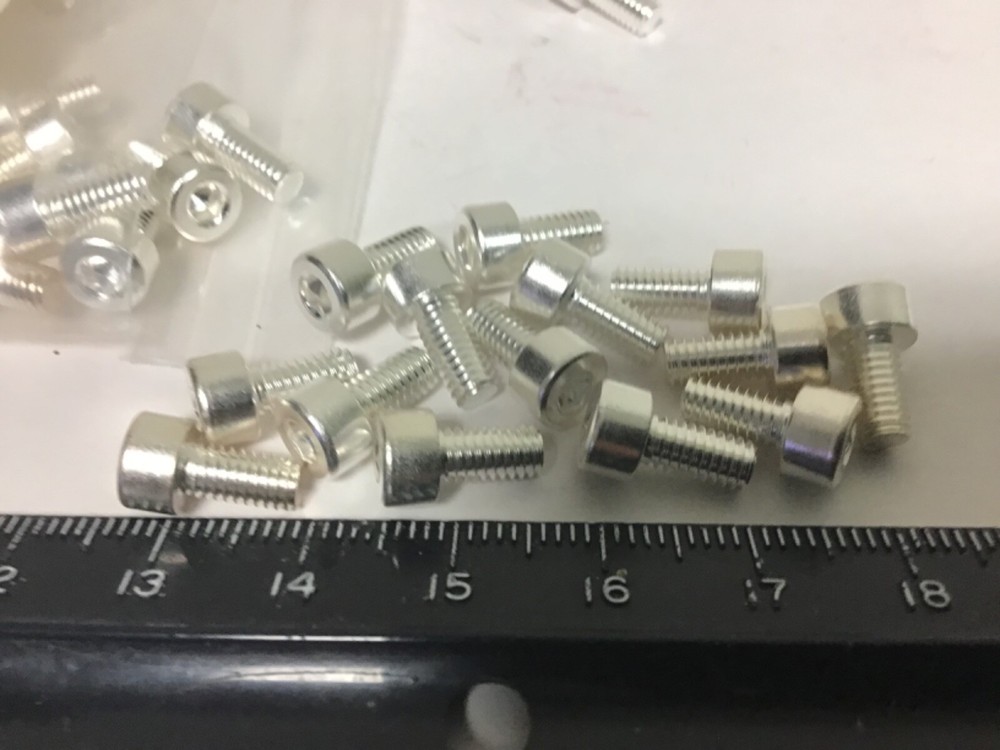Qty (10) M4 X 0.7 X 8mm Silver Plated Stainless Socket Cap Screws, UC Components