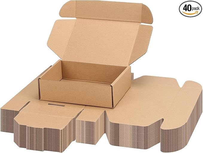7x5x2 inch Shipping Boxes Bulk 40 Pack Brown Tab Lock Tuck Top Mailer Boxes