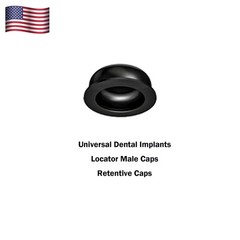 Dental 4PCS Locator Overdenture Lab Retention Black Caps fits Locator Abutments