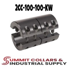 2CC-100-100-KW, 1″ x 1″ Rigid Shaft Coupling, Double Split With Keyway