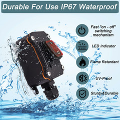 12V Inline Cord Switch IP67 Waterproof, 20A Outdoor On/Off Toggle Switch DC 12V-