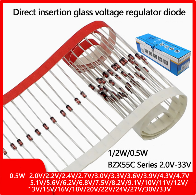 1/2W/0.5W Direct Insertion Voltage Regulator Diode BZX55C Series 2.0V-33V