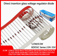 1/2W/0.5W Direct Insertion Voltage Regulator Diode BZX55C Series 2.0V-33V