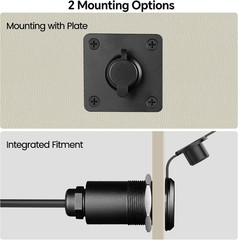 RV Waterproof Cable Pass through Kit for Starlink Mini, Aluminum DC 5.5 X 2.1 Fe