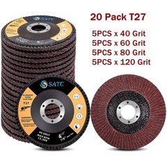 20x 4.5″ 4-1/2 Flap Disc 40 60 80 120 Grit Angle Grinder Sanding Grinding Wheels