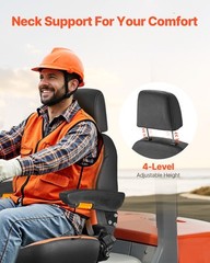 VEVOR Forklift Seat Mower Tractor Seat Adjustable Back Seatbelt & Headrest