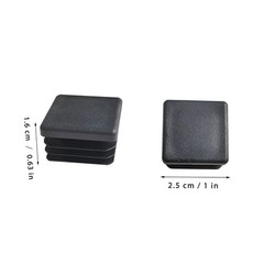12 Pack 25mm(1′) Black Plastic Square Plug, 1 inch (12 pack),