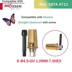 US 17° Angulated & Straight Transfer Abutment Fit Osstem/Hiossen Hex Titanium