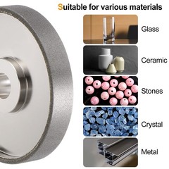 Diamond Lapidary Wheel 6 Inch x 1 Inch Arbor Hole Grit 180 Grinding Wheel